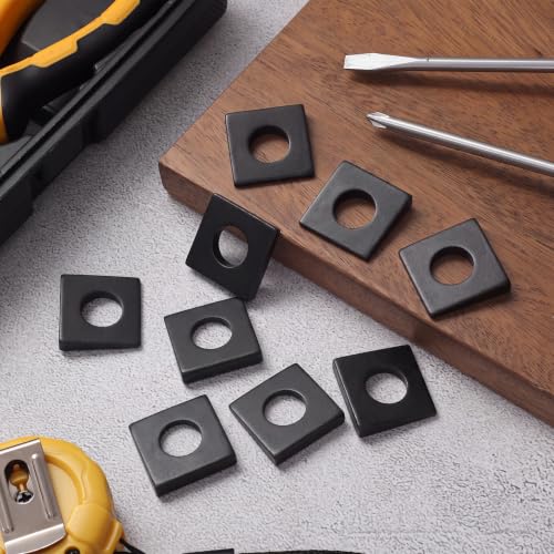 Blulu 10 Pcs 3/4" Square Beveled Washer 3/4" X 1-5/9" X 1-5/9" Black