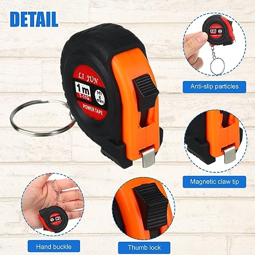 Copkim 36 Pcs Father's Day Dad Gifts Mini Tape Measure Keychain Bulk