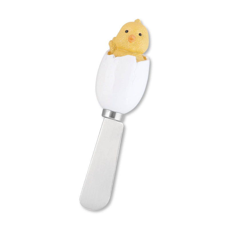 Supreme Housewares EGGcellent Easter Cheese Spreaders, Hand-Painted Resin Handles with Stainless Steel Blades for Spreading Cream Cheese, Butter, and Jam, Assorted Designs, Set of 4