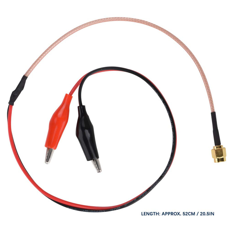 Elprico High Frequency Interconnect Cable, 52cm Red Black Measurement Cable, Includes SMA RG316 High Temperature Cable 18AWG Silicone Wire and Alligator Clip