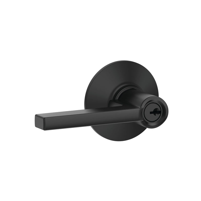 Schlage F51 V LAT 622 Latitude Door Lever, Keyed Entry Lock, Matte Black Standard