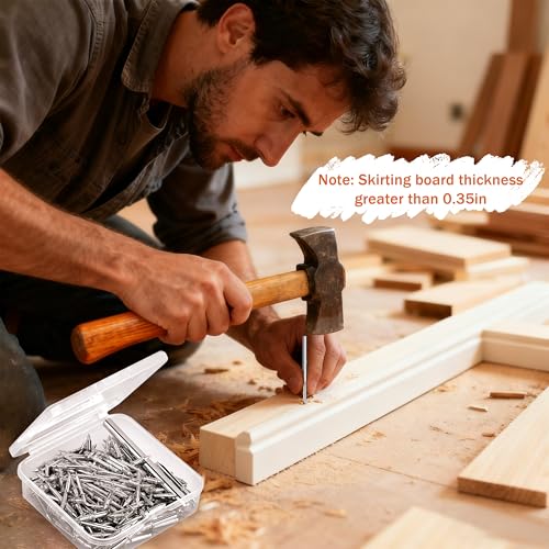 1000Pcs Double Head Skirting Nails, Seamless Trim Nails for Baseboards 1000