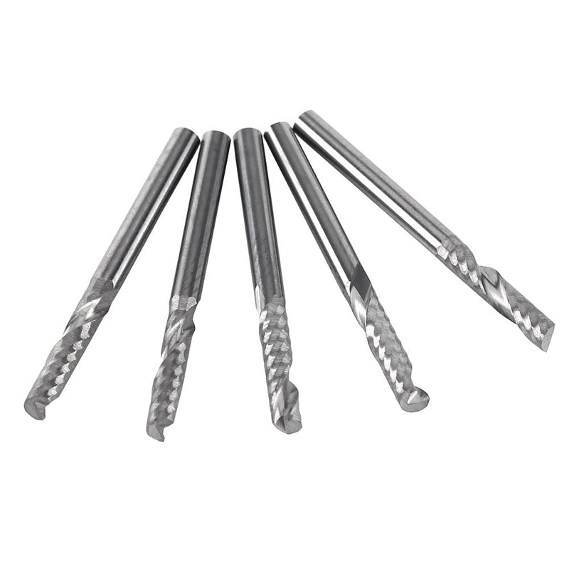End Mill, 5PCS 1/8 Inch Shank 3.175mm x 12mm Carbide Flat End Mill CNC Milling Cutter Flute for Wood Aluminum Steel Titanium