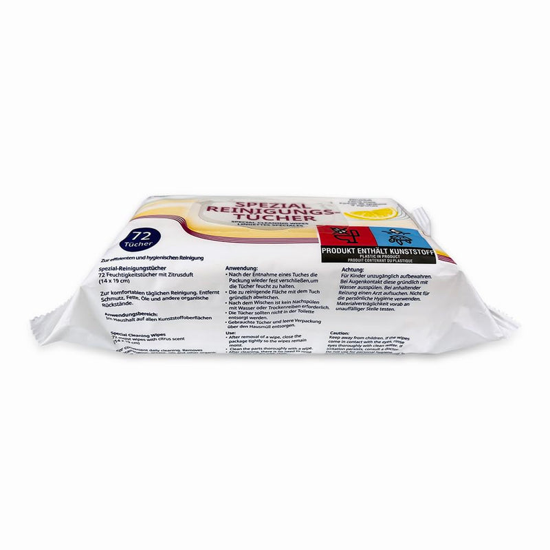 Löwenstein special cleaning cloths - 1 x 72 pieces - scent: citrus - cloth size 14 x 19 cm - cleaning of plastic surfaces (e.g. CPAP masks and accessories made of plastic)