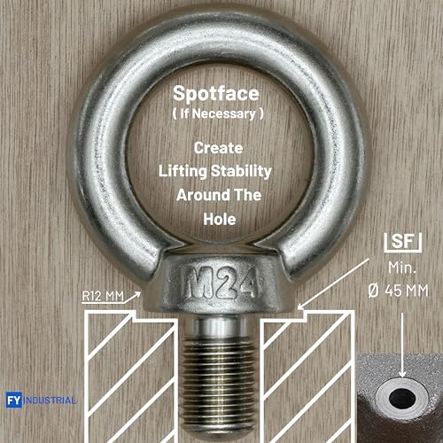 Stainless Steel Machinery Shoulder Lifting Eye Bolt (M24, 1 Item) M24 Silver