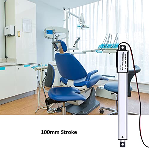 DC 12V Stroke Linear Actuator, 100mm High Speed Mini Linear Actuator Electric Motion Actuators for Electric Recliner Lift Massage Bed Sofa, Internal Limit Switch, Low Noise (Stroke 100mm-30mm/s-20N) Stroke 100mm-30mm/s-20N