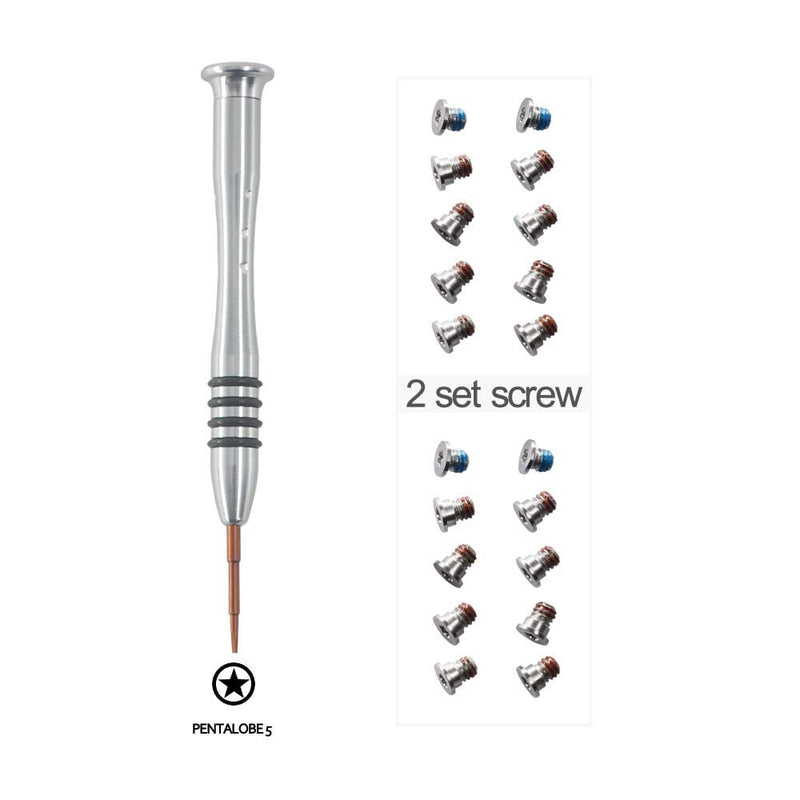 Repair Replacement Screws with Screwdriver for MacBook Pro 13 or 15 inch Retina Display A1398 A1425 A1502 2012-2015, Bottom Case Cover P5 Pentalobe Repair Tool Kit Laptop PC Computer