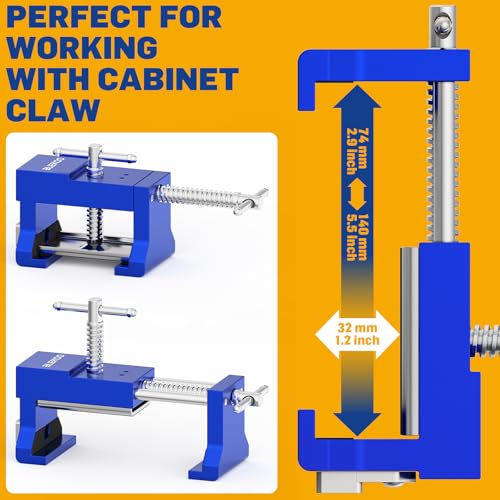 BLEKOO 2 Pack Cabinet Clamps for Installation, Solid Drilling Tool With Pilot Hole Guide 2PC