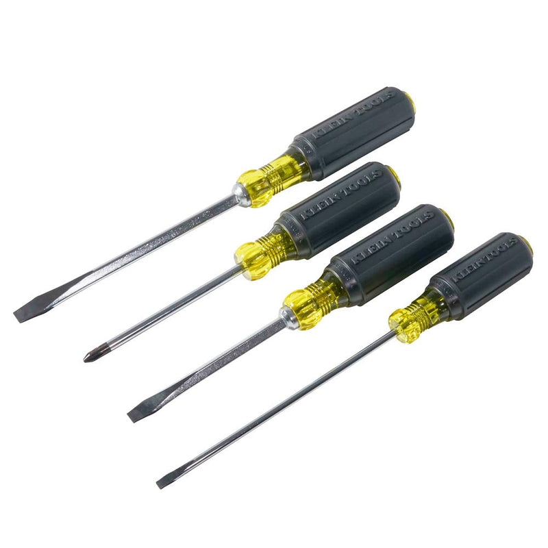 Klein Tools 85105 Screwdriver Set, Made in USA, Slotted and Phillips Screwdrivers with Cushion-Grip Handles and Tip-Ident, 4-Piece