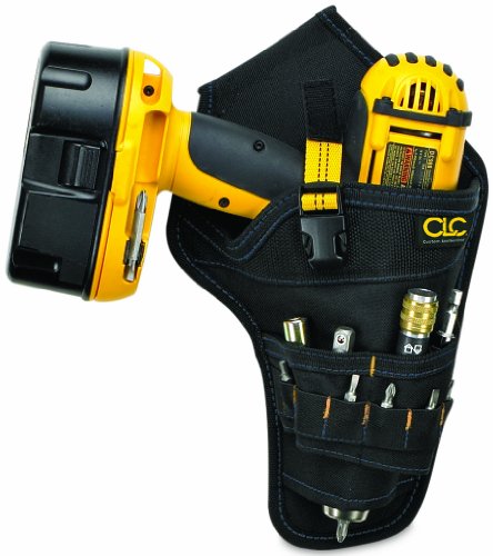 Custom Leathercraft IP489X Suede Tool Bag & Poly Web Belt + CLC Deluxe Cordless Poly Drill Holster