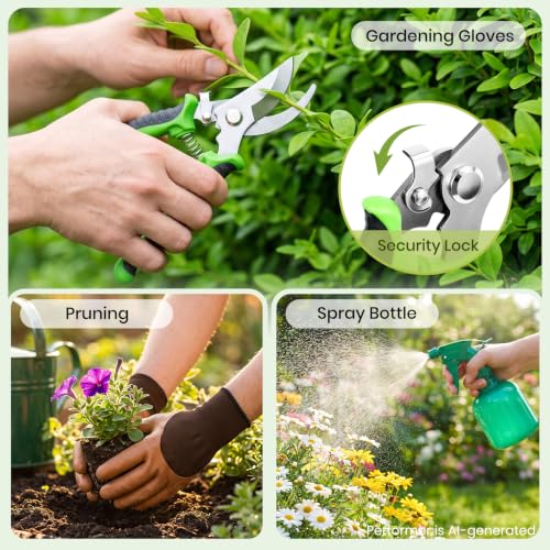 10-Piece Garden Tools Set, Watering Can & Mat, Gardening Gifts