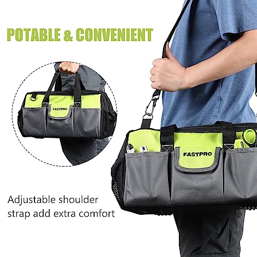 FASTPRO 16-Inch Tool Bag, Wide Mouth Open Storage Bag