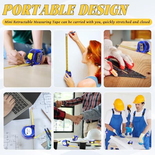 Kigeli 16 Pack 10ft Small Tape Measure Mini Retractable Measuring Tape Bulk
