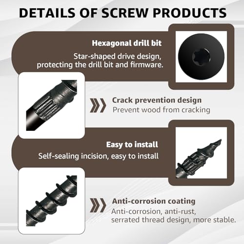 SDWS22312DBB-R50,0.22-Inch x 3.5-Inch Outdoor Accents Structural Wood Screw