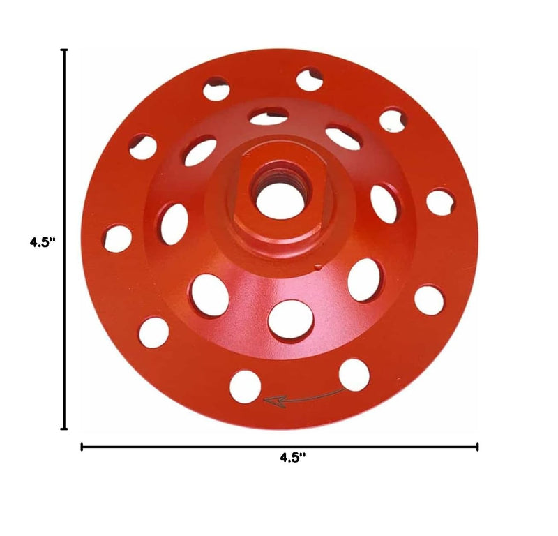 4.5" High Performance Diamond Grinding Wheels for Aggressive Concrete, Paint, Epoxy, Mastic, Coating Removal, #18/20 Grit, S Segments, 5/8"-11 Arbor 4.5" Diameter / S Segments 5/8"-11 Threaded Arbor