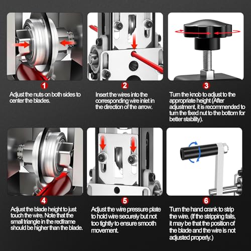 EXKRAEFT Manual Wire Stripping Machine Gauge Wire 0.06-1'' Single blade wire stripping machine