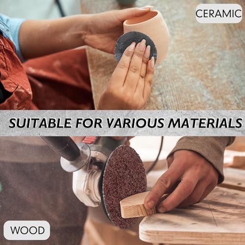 300 Pcs 2 Inch Sanding Discs 36 Grit Lock Die Grinder Sanding Disc Quick Change Disc Accessories for Surface Prep Strip Grind Polish Finish Burr Rust Paint Removal