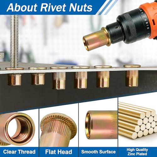 660Pcs Metric & SAE Rivet Nut Kit Threaded Nutserts Set Metric & SAE 660pcs