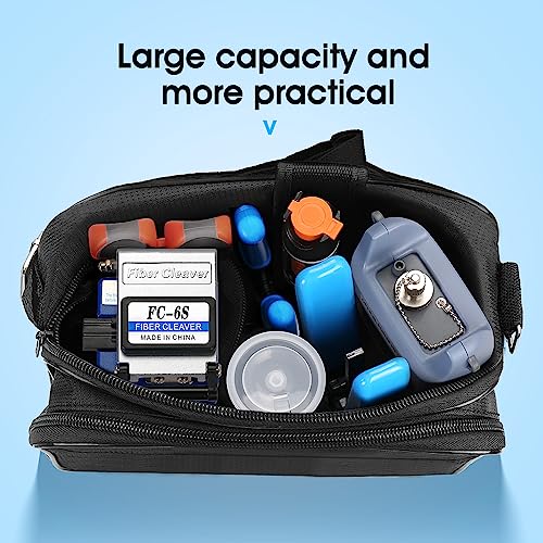 Fiber Termination Kit - 11 in 1 Assembly FTTH Cold Connection Assembly Tool kit with OPM 6S Cleaver-Fiber Optical Stripper Pliers FC to LC Adapter