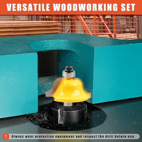 35PCS Router Bit Set 1/4" Shank - Carbide Tipped Woodworking Kit for Professionals & Beginners, Aluminum Alloy Box Included