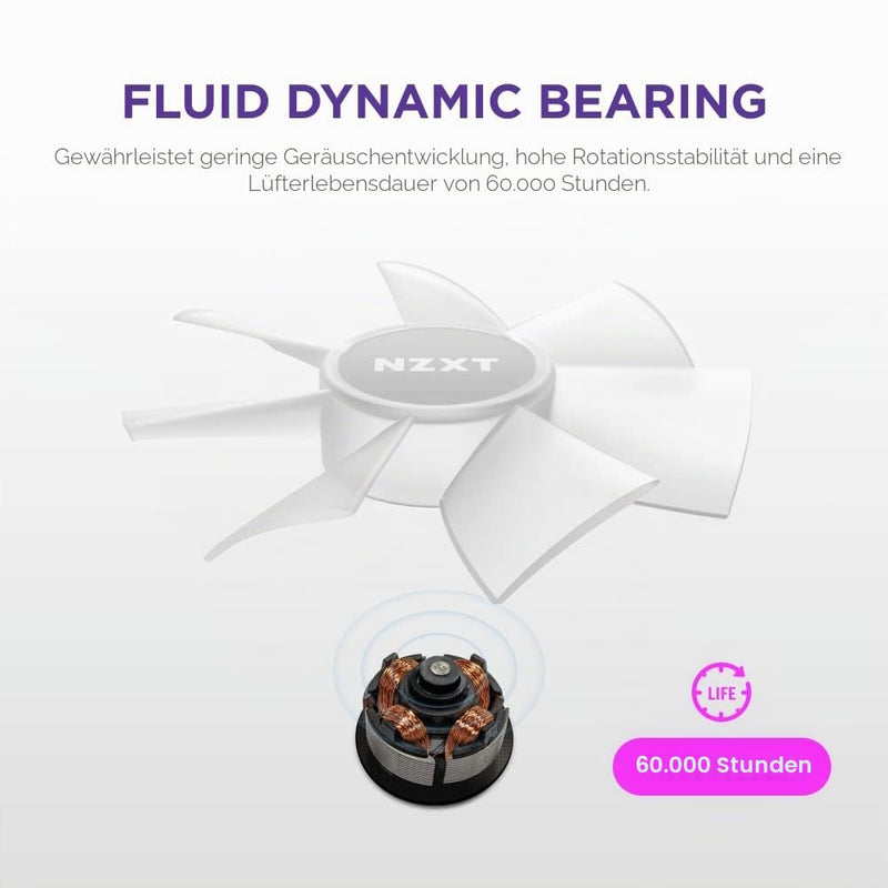 NZXT F120 RGB Core - 120mm Hub Mounted RGB PC Fan - Black | 120mm RGB fan with 8 addressable LEDs and semi-transparent blades. Quiet cooling with CAM-synchronous lighting. 120mm RGB Core
