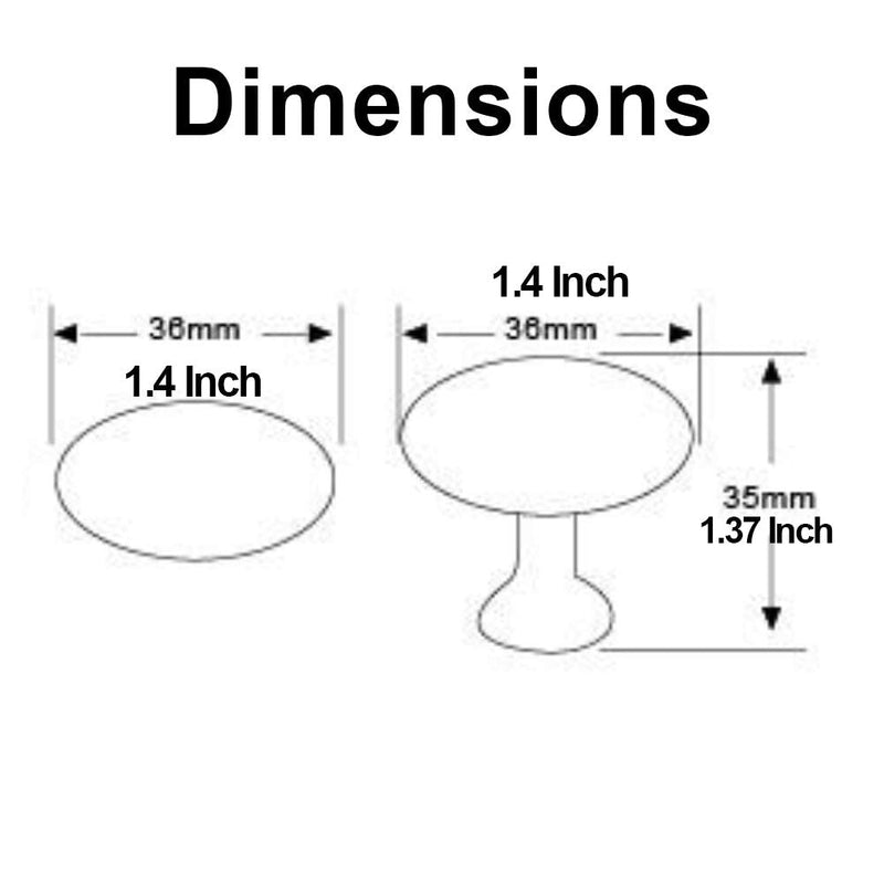 HARPOON Cabinet Hardware Knobs Round Furniture Mushroom Knob - 1.4 Inch 10 Pack Champagne Gold 1.4 Inch - 10 Pack