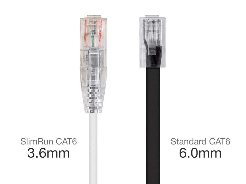 Monoprice Cat6 Ethernet Patch Cable - Snagless, Stranded, 550MHz, UTP, CMR Rated, 28AWG, 50 Feet, White - SlimRun Series