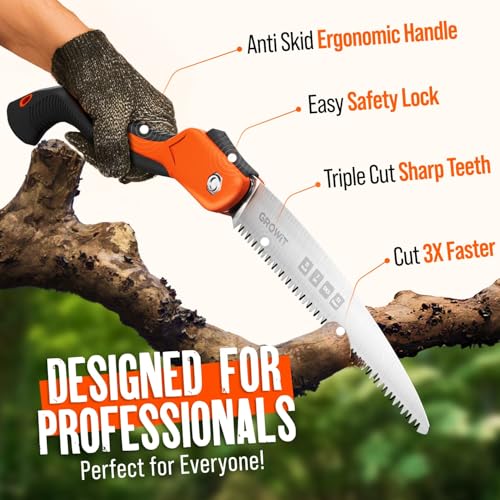 Heavy Duty Gardening Tools and Folding Saw 11 Inch - Heavy Duty Pruning Saw