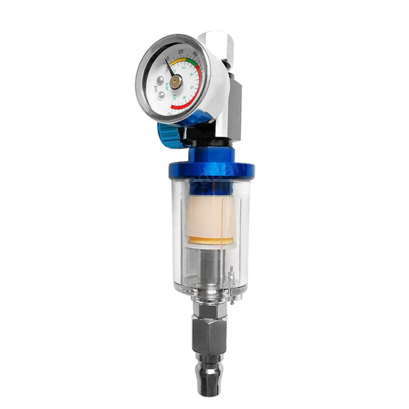 beduan Water Oil Separator Filter, 1/4" NPT Male and Female Thread Spray Gun Filters Air Line Compressor Fitting （Pack of 2） blue