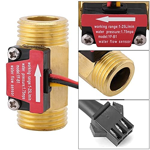 1Pc Turbine Water Flow Meter Flow Sensor G1/2'' Electric Magnetic Brass Inline Hall Switch Male Thread 1-25L/min