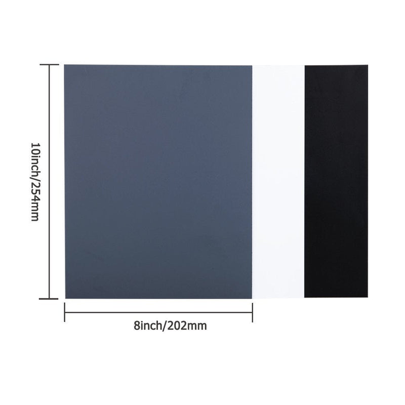 18% Neutral Grey Card JJC White Balance Card for DSLR Camera Video Film 10x8 PVC Exposure Photography Card Custom Calibration Camera Checker Card with Grey,White,Black Cards & a Storage Bag 10x8"