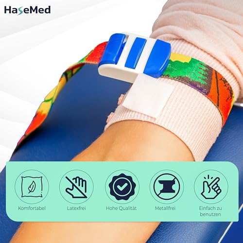 HaseMed Metal-Free Latex Free Colorful - 3 Pack Tourniquet for Medical Applications, Elastic and Safe, Ideal for Emergencies and Hospitals