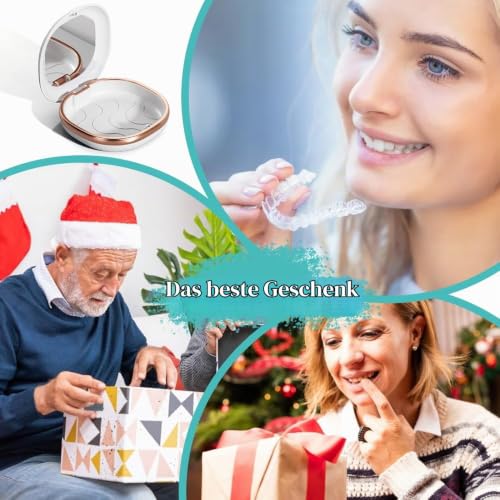 Braces Box with Mirror, Denture Box, Empty Box, Tooth Rail Box, Portable Dentures Container, Braces Box for Braces, Dental Splints White