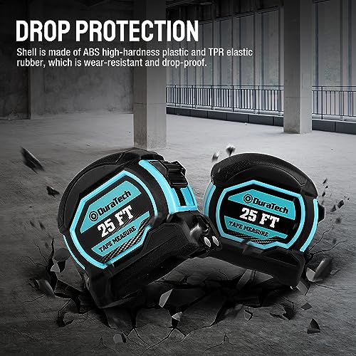 DURATECH 25FT Magnetic Double-Sided Tape Measure, Easy Read Measuring Tape 25 FT 2 Pack