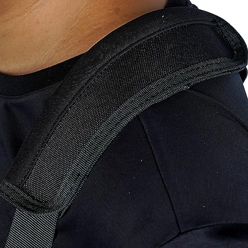 KUNN Tactical Duty Belt Suspenders with Metal Hook,Men Padded Police Harness for Duty Belt,Black + Tool Pouch with Belt Clip, Utility Small Tool Organizer with Tape Measure Holder
