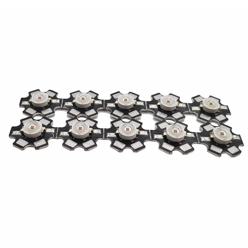 Vrabocry Pack of 10 High Power LED Chip on Board 3W Yellow 590-595nm (400mA - 500mA/DC 2V - 2.4V/3 Watt) Super Bright Intensity SMD COB Light Emitter Components Diode 3W with 20mm Black Star PCB