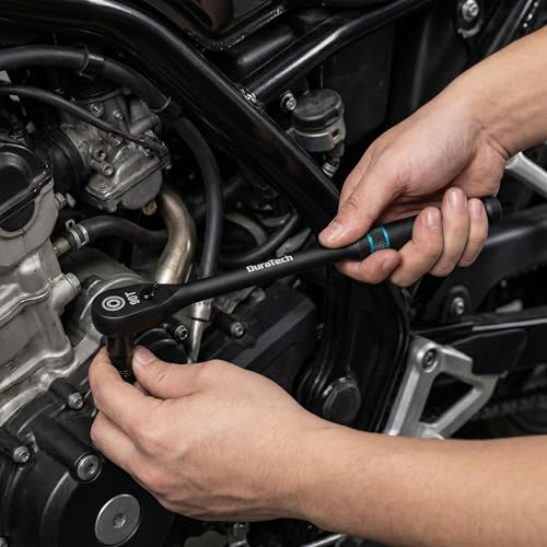 DURATECH Extra Long Handle 1/2-Inch Drive Ratchet, 90-Tooth Ratchet Wrench 1/2" with 15" handle