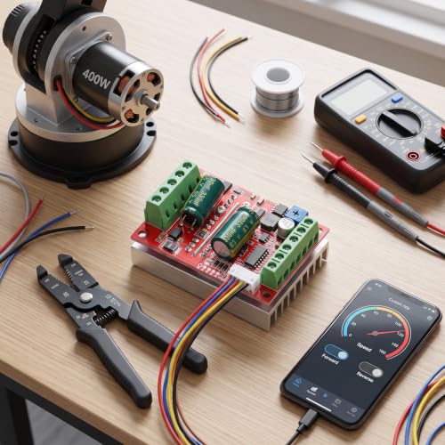 lyrlody Brushless Electric Motor Regulator 400W BLDC Three-Phase Brushless with Hall Regulator Forward and Reverse for 6-60V Three-phase Motors