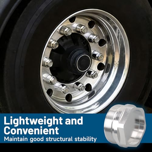 1.375''X24 Aluminum Alloy Cone Shaped Parts Fit for Sealed End Cap Aluminum Alloy End Cap Compatible with Tire Anti Theft Cover Fit for Fretlina Kenworth Peterbilt Volvo MCCA 12 Pack (Silver) Silver