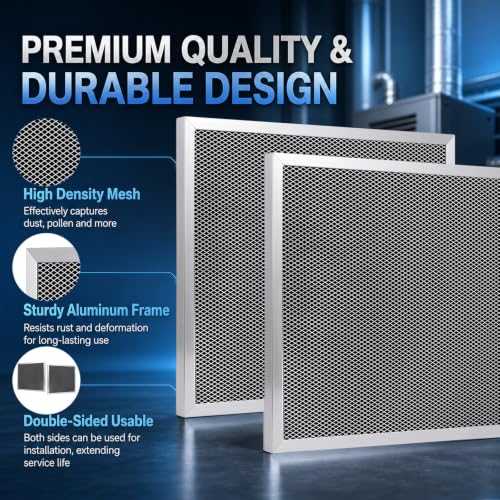 Fumete 2 Pcs 21x21x1 Electrostatic Permanent A/c Furnace Air Filter