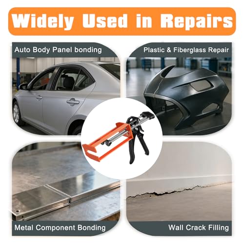 Epoxy Gun Dual Cartridge 200 ml / 215 ml (1:1 & 2:1), Manual 2 Part Epoxy Gun for Panel Bonding Adhesive, Fillers, Structural Epoxy, Plastic & Fiberglass Repair 200ML/215ML(1:1&2:1)