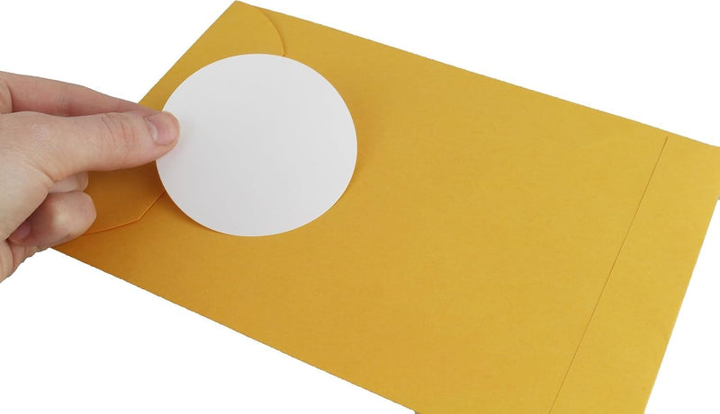 ChromaLabel 3 Inch Circle Sticker Labels, Easy to Write On Round Colored Stickers, High Visibility Permanent Labels - 500 Sticky Dots per Roll, White Dot Stickers 3"