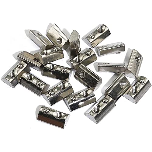 20 Pcs 4545 Series T Spring Nut, M8 Thread Roll in Spring Post Assembly T Nuts Hammer Head Fastener Nut Drop in T-Nut for 45 Series Aluminum Extrusion Profile T Slot 10mm for 3D Printer (M8) 4545 Series M8