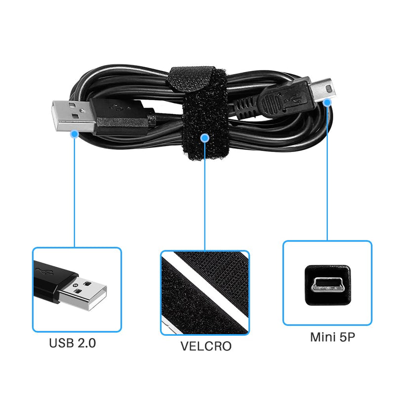 FOUCECLAUS USB Power and Data Cable for Texas Instruments Calculators, 5Ft Charger Cord Compatible with TI-84 Plus CE, Plus C Silver Edition, Nspire CX/TI CX CAS Graphing Calculators (Charger Cable) Charger Cable