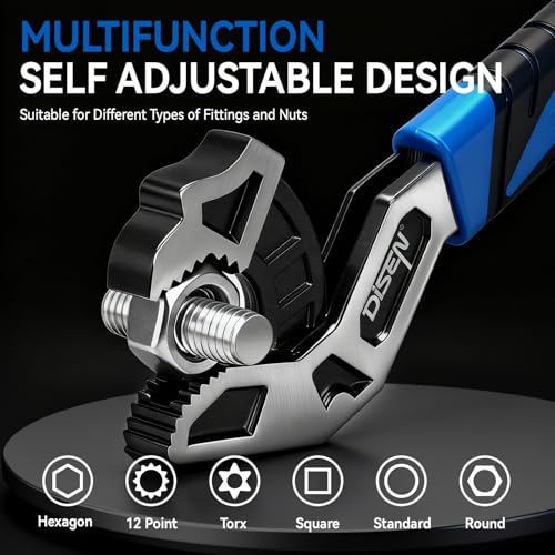 DISEN 4PCS Self Adjusting Pipe Wrench 6”, 8”, 10”, 12” 6/8/10/12 inches