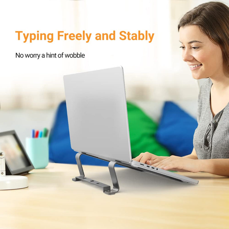 Laptop Stand for MacBook Aluminum Cooling Ergonomic Computer Riser Holder BSL901G Grey - BSL901G
