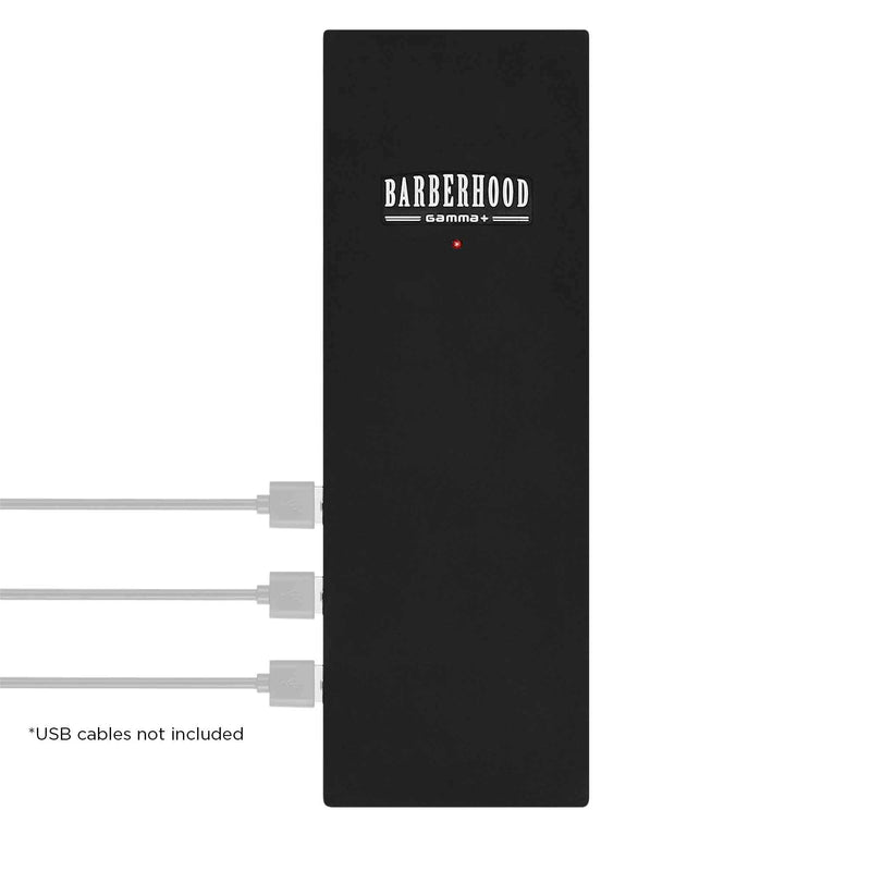 GAMMA+ Professional Barber Appliance Magnetic Mat and Station Organizer, Anti-Slip, Durable Hair Styling Tools Black USB Hub