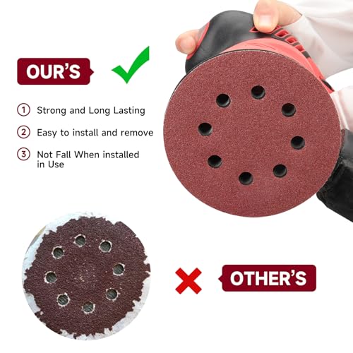 165 PCS 5 Inch Sanding Discs Random Orbital Sander Sandpaper MIX Grit-165pcs Aluminum oxide