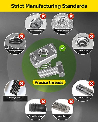 1/2"-13 Spring Channel Nut and Bolt - 32 Pack, Black Strut Channel Caps - 20 Pack