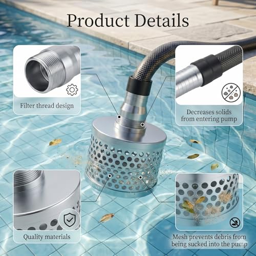 Fumete 2 Inch Pump Strainer Round Hole Suction Strainer Filter